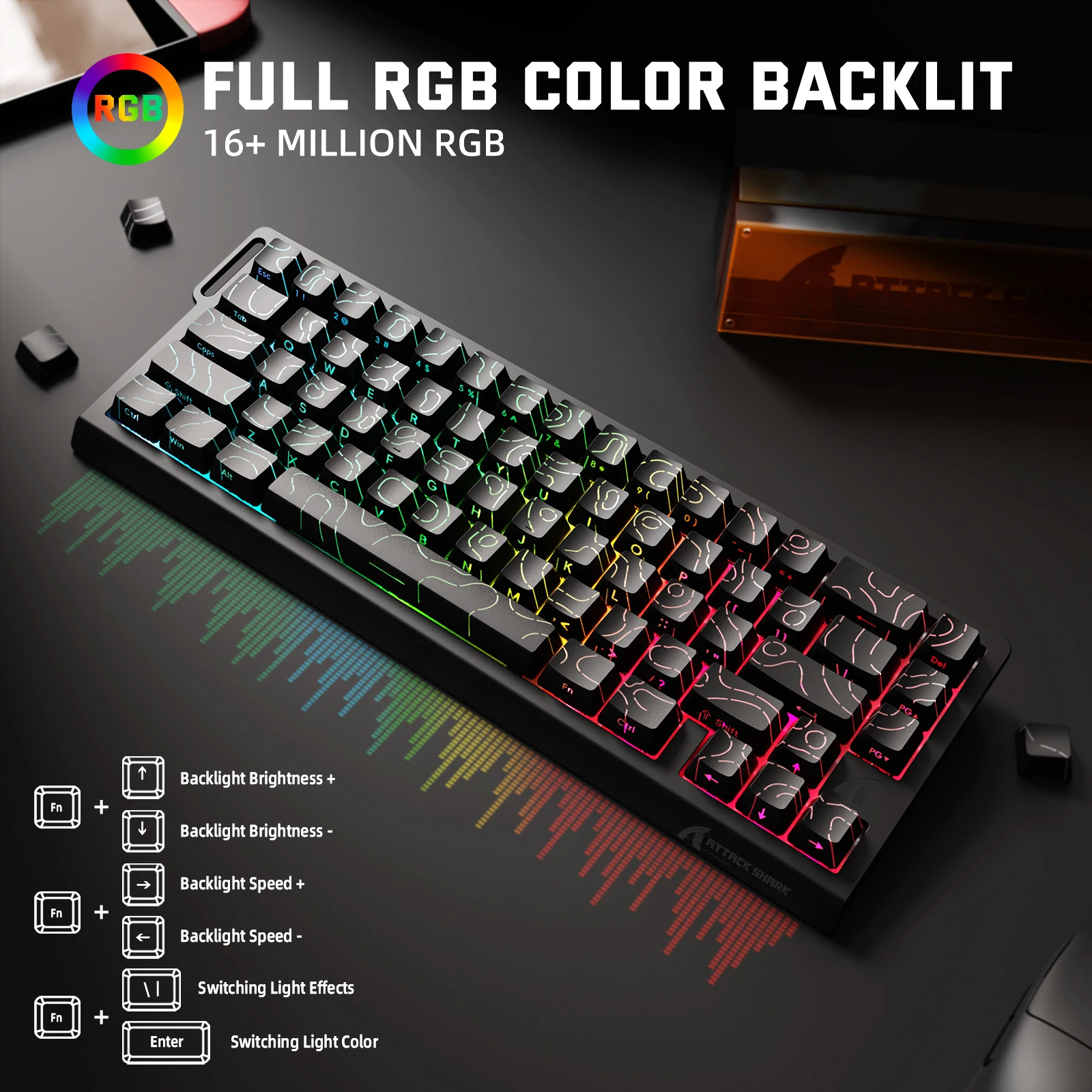 ATTACK SHARK X68PRO HE Wireless Rapid Trigger Keyboard, 0.01mm RT