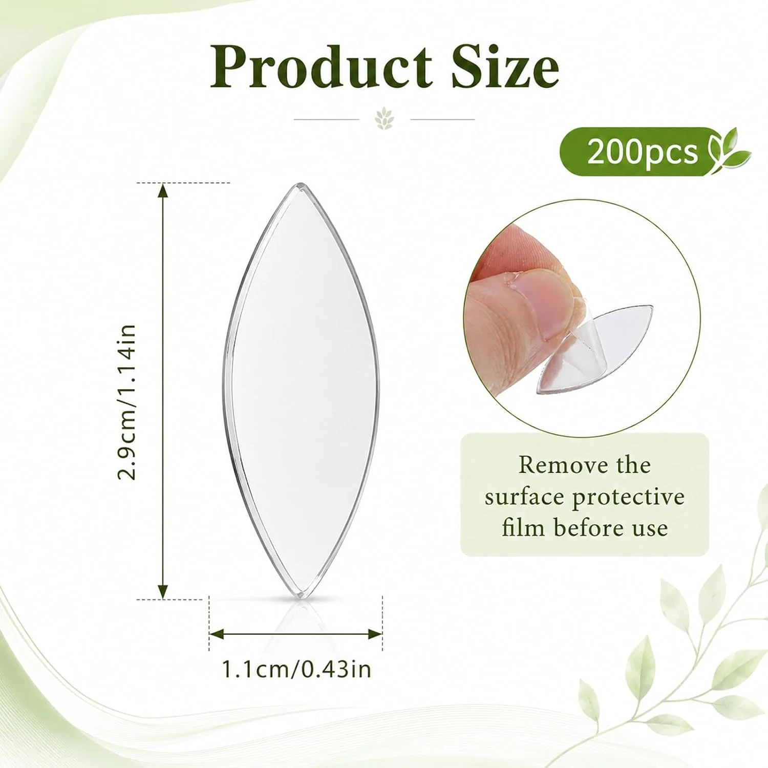 100/200pcs Leaf Shape Acrylic Mirror Tiles Self Adhesive Mirror Stickers Mini Mirrors for DIY Crafts Wall Decor