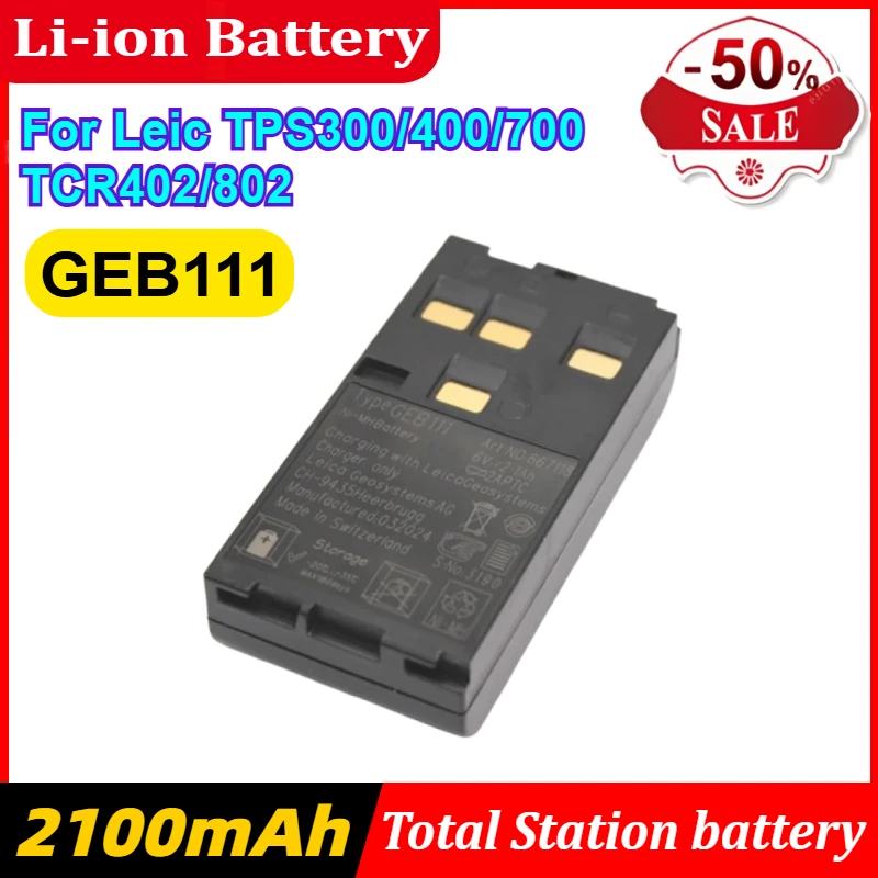 

GEB111 Battery for Leic TPS300/400/700 TCR402/802 Total Station DNA03/10 Electronic Level 6V 2100mAh