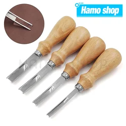 Practical Leather Craft Edge Beveler Skiving Beveling Handmade Cutting Tool Hand Trimming Cutting Wood Handles DIY Leathercraft