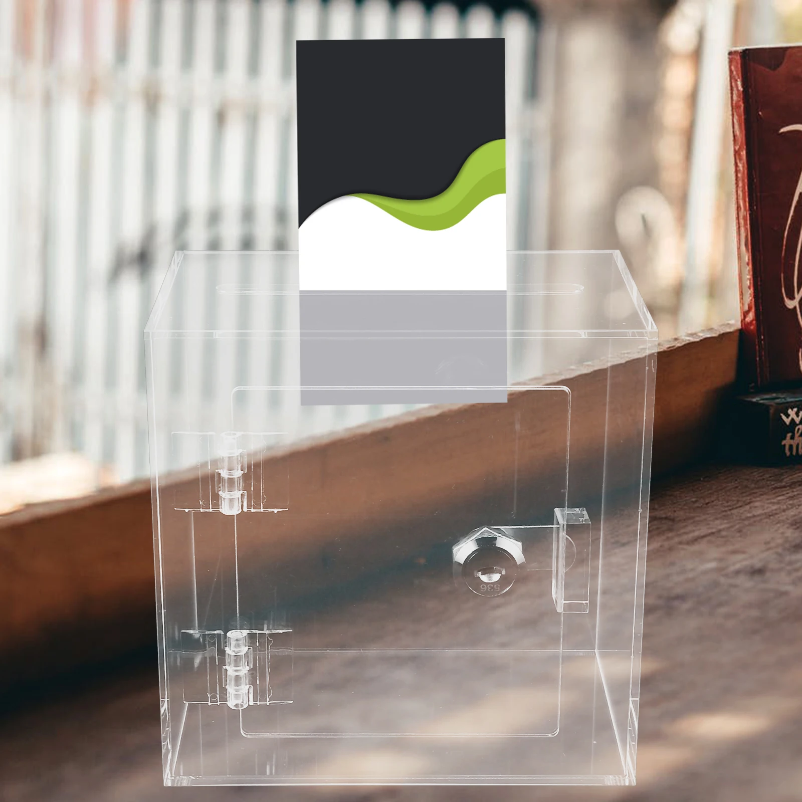 

Clear Donation Box Acrylic Lockable Fundraising Suggestion Complaint Ballot Public Voting Mailbox Donation Box