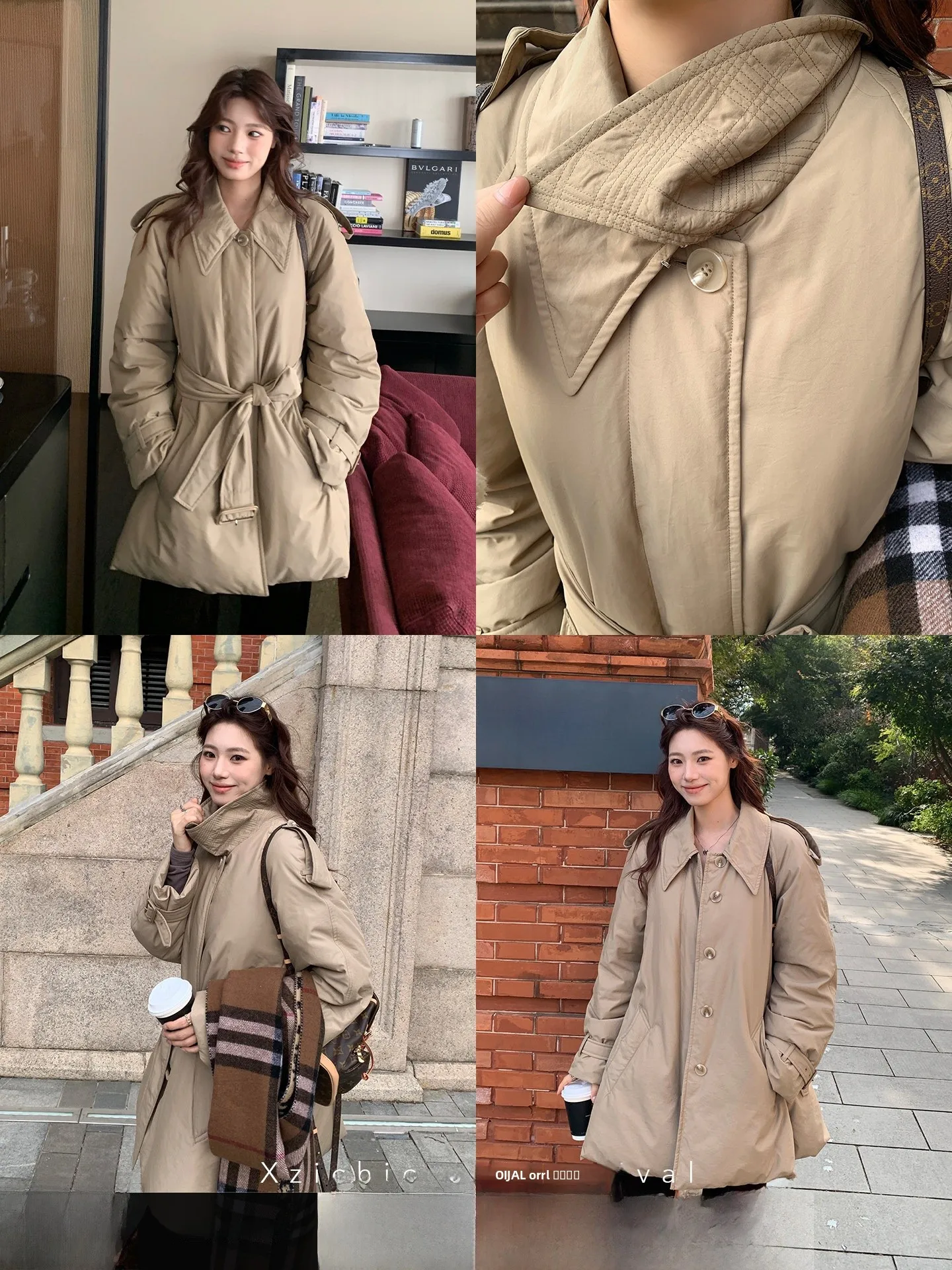 

Xzichic Commuter Sle Women's down Jaet 90% White Du Feather Puffy Medium-Length Cotton Coat for Autumn And Winter