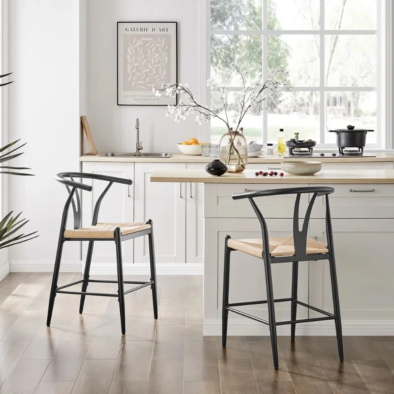 

Springwood Wishbone Metal Counter Bar Stool 2 Pack, Color for Indoor