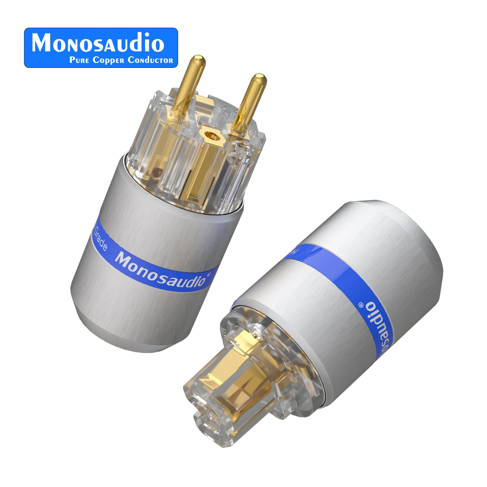 

Monosaudio E107F107 pure copper US Power Plug hifi audio IEC320 C15 Connector for Audio DIY Mains Power Cable