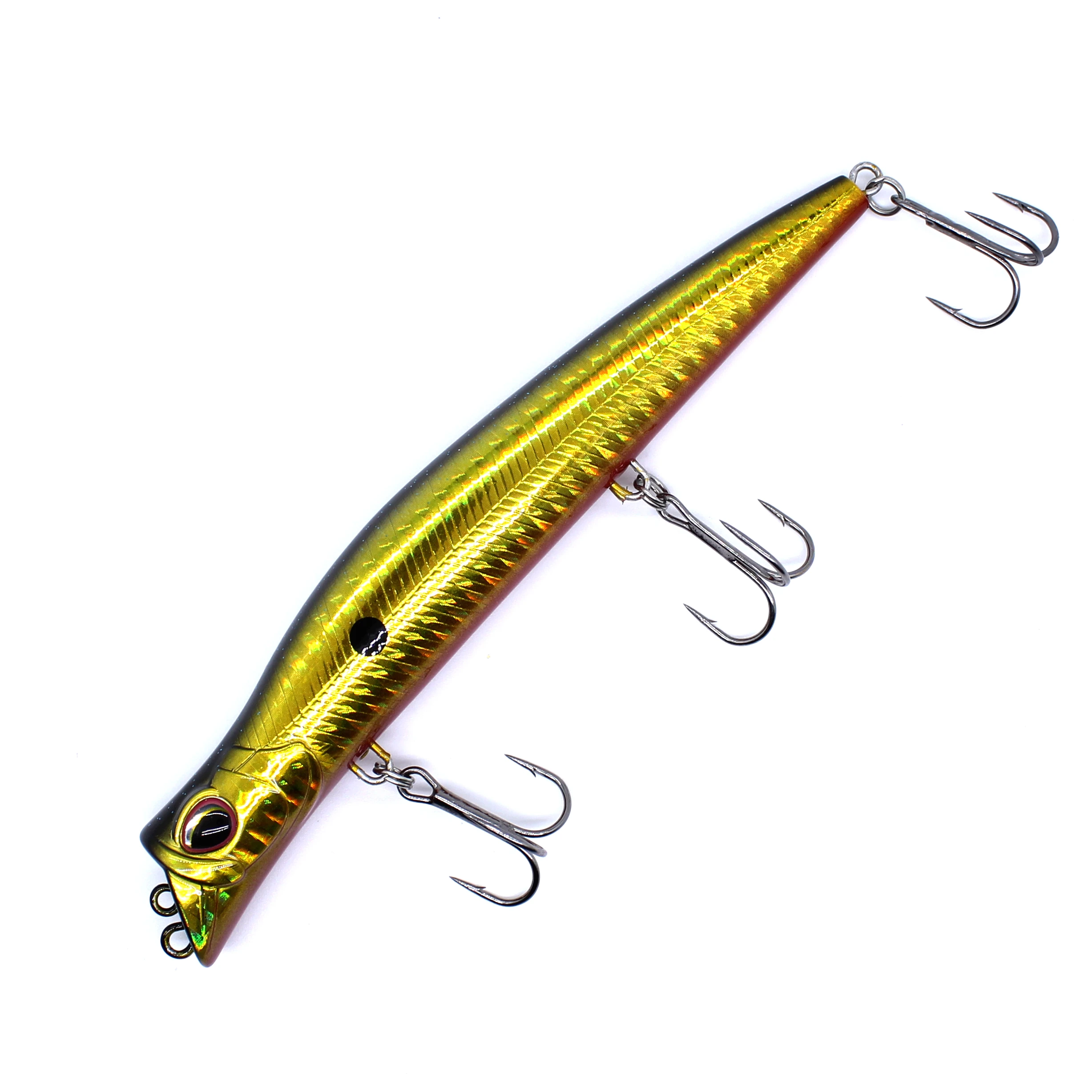 AOCLU Topwater Hybrid 130mm 17,5g Bleistift Stick Harten Köder Wobbler Rassel Zwei Ton VMC Haken 1PC Draht salzwasser Seebarsch Angeln – Detail 17