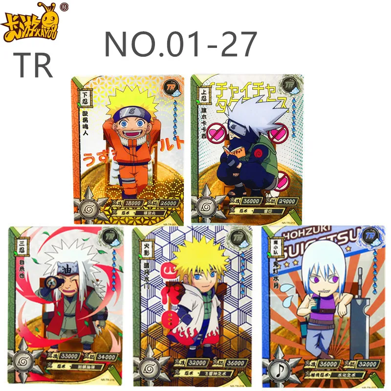 

KAYOU Genuine Naruto Hero Uzumaki Naruto Sasuke Kakashi Character Card TR 01-27Card Rare Bronzing Collection Card