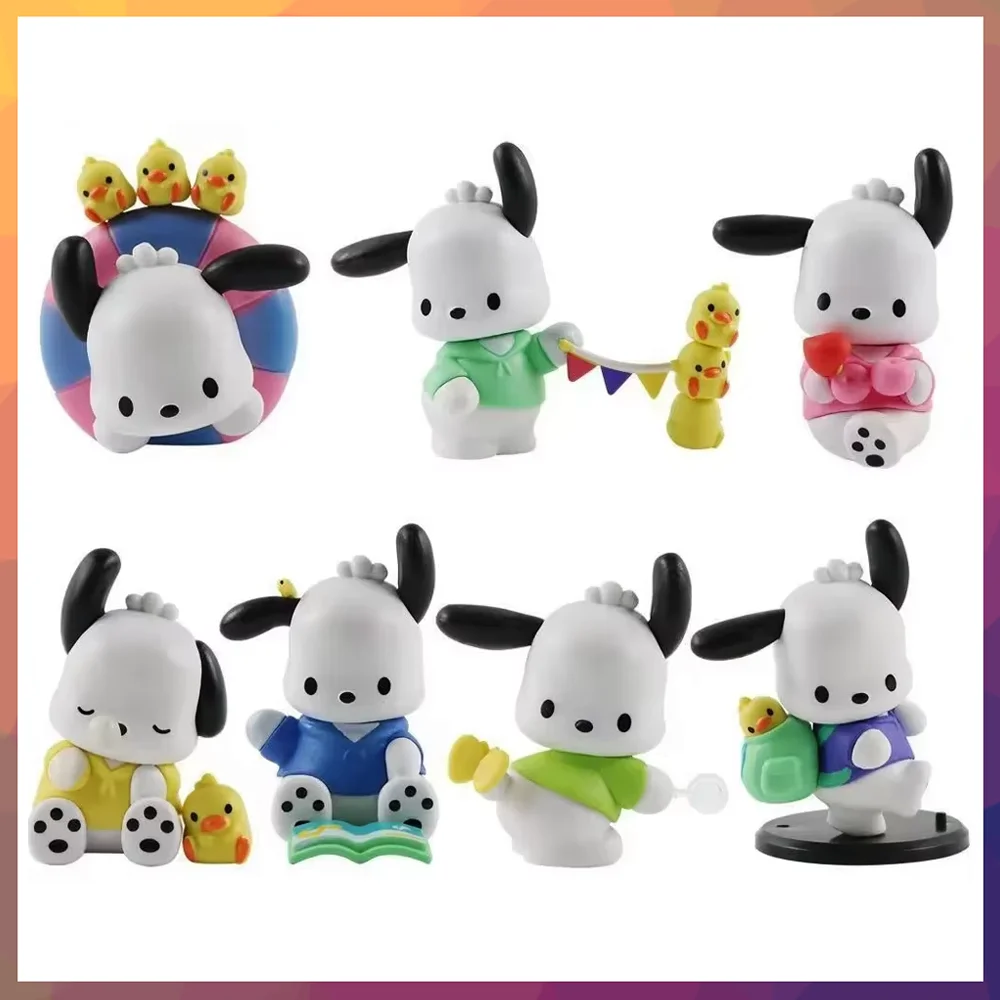 

Sanrio Cute Pochacco Action Figure Kawaii Pvc Toys GK Model Home Cake Decoration Ornament Doll Kids Charm Birthday Gift