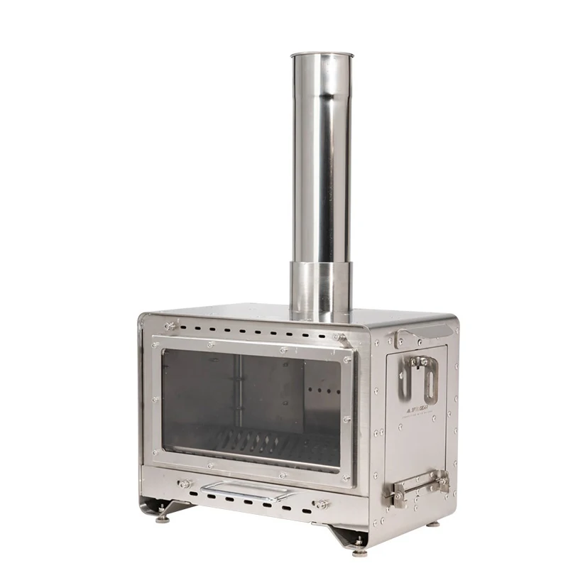 3F UL GEAR الفولاذ المقاوم للصدأ الموقد الثانوي حرق موقد الخشب زجاج كبير نافذة التخييم خيمة موقد سخان الحطب #5