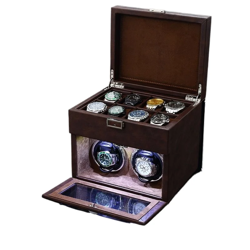 

Mechanical Watch Winder Box Silent 10 Slots Rotating Watch Storage Box with Zero Magnetism Organizer Luxury Display Gifts Men