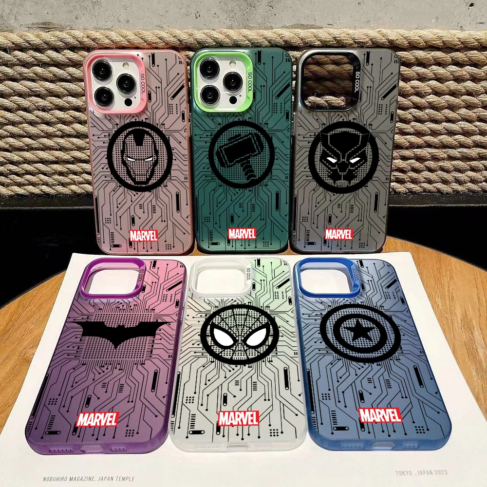 Cool M-Marvel S-Spider M-Man logo Phone Case For iPhone 16 15 14 13 12 11 mini Pro Max X XR 8 7 Plus Anti Fall Matte Back Cover