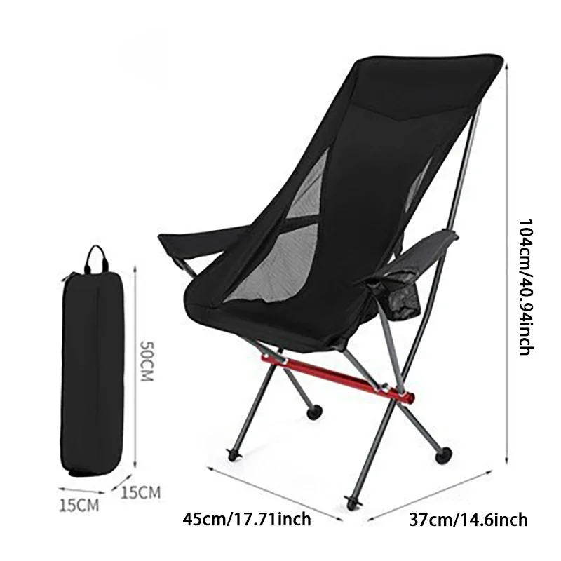 Pliable Aluminum Beach Chair Ultralight Folding Armchair Relax Sedentary Camping Moon Chair Portable Foldings Outdoor Chaise