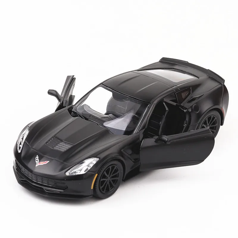 1/36 Chevrolet Corvette Grand Sport C7 Toy Car Model For Children RMZ CiTY Diecast Miniature Pull Back Collection Gift Kid Boys