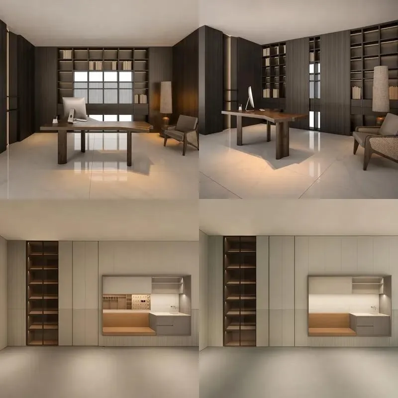 Modern Zen Aesthetics Whole House Custom Set Luxury Song Style Wardrobe and Kitchen Cabinet Bamboo Rhyme Collection