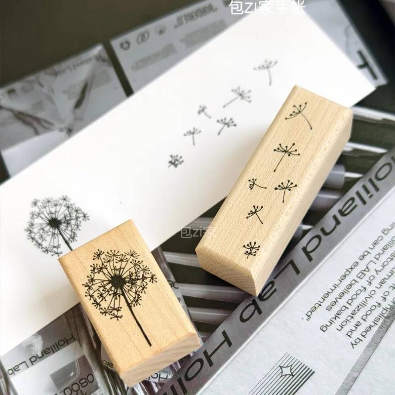 Baozi Vintage Dandelion Wooden Rubber Stamp DIY Scrapbooking Photo Album Card Making Wood Seal