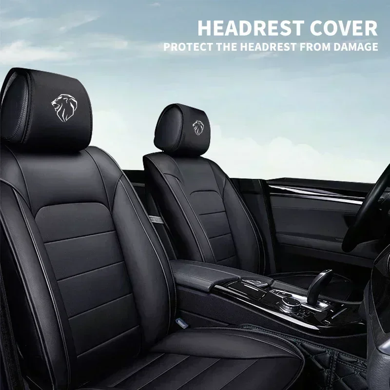 Car Logo Seat Backrest Headrest Cover Pillow Towel For Peugeot RCZ 108 206 207 208 301 306 307 308 406 3008 5008 Accessories