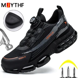 2023 New Rotating Button Work Safety Shoes Work Sneakers Steel Toe Cap work Boots Security Indestructible Shoes Protective Boots