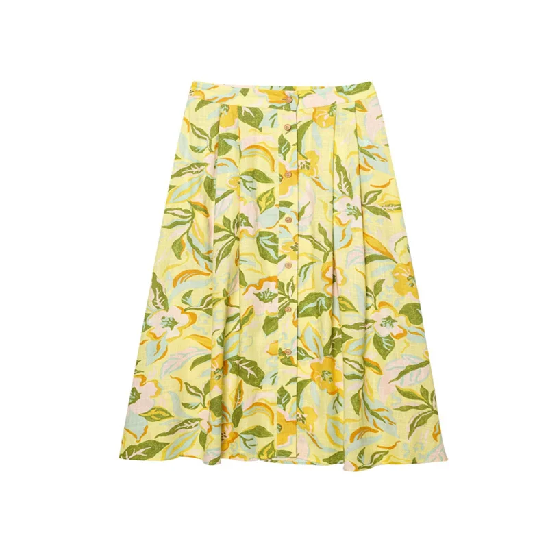 

Teen Girl Skirt New Summer 2025 Flower Print Maxi Skirt for Girl Casual Fashion Beach Style Ladylike Girl Skirts 14-18 Years