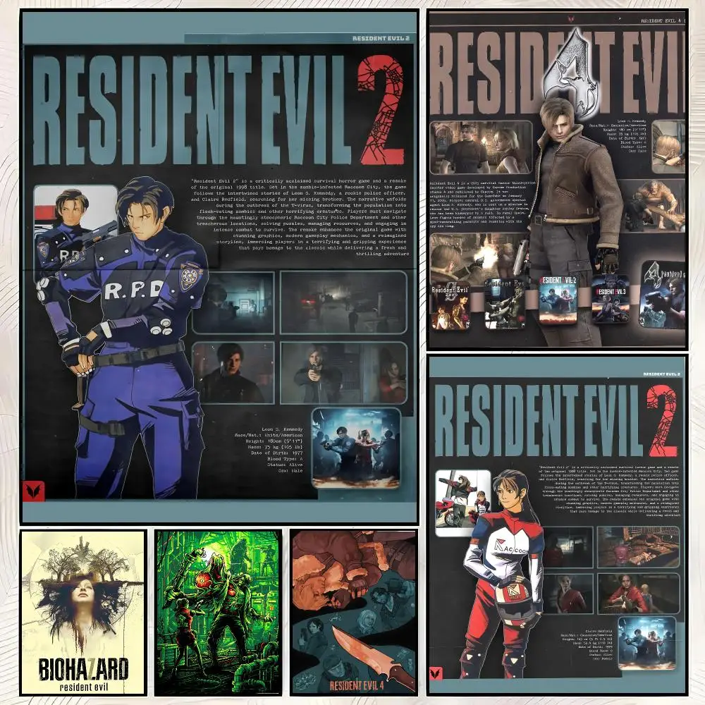 Game R-Resident Evil 3 4 Poster Trendy HD PP Paper Waterproof Wall Art Print for Bedroom Living Room Decor