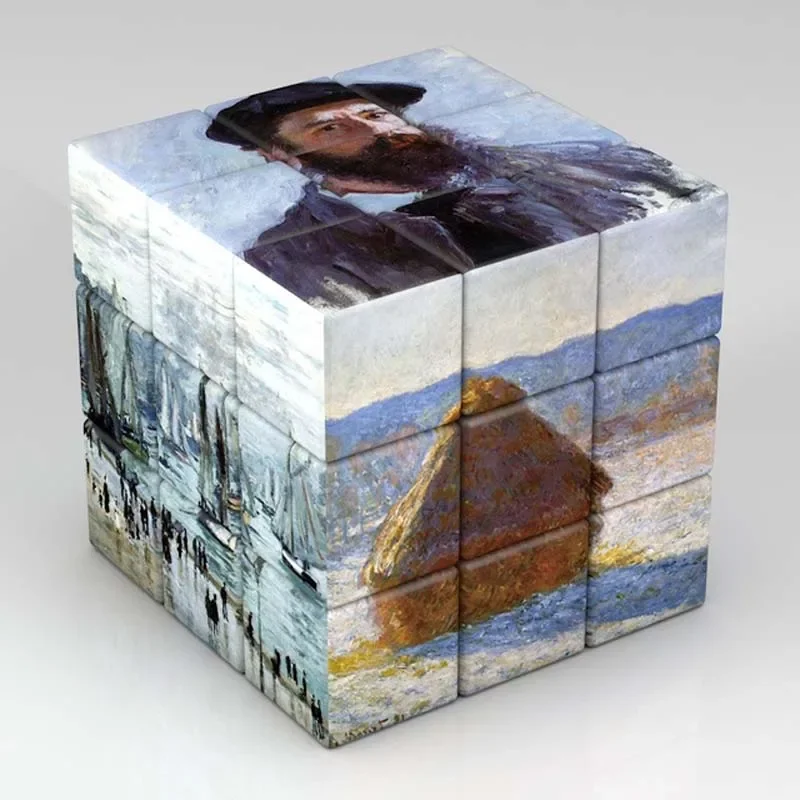 3x3x3 Stampa magica Cubo magico Van Gogh Multi-Elemento Modello personalizzato Cubo magico Regali per bambini Giocattoli educativi