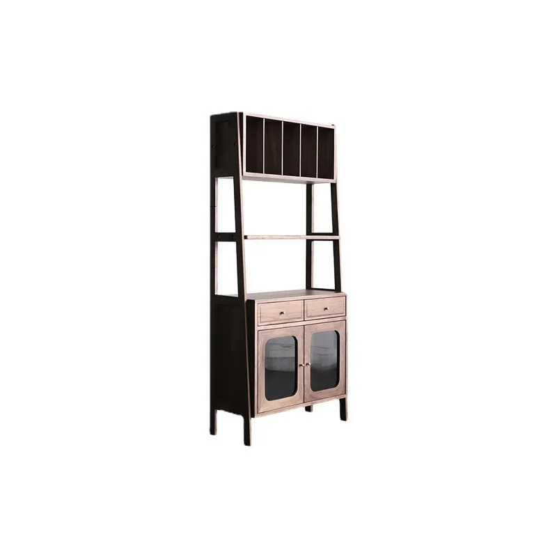 

North American black walnut dining side cabinet, simple solid wood household, tea shelf, black walnut bookcase