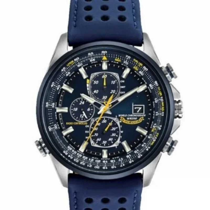 Men's Business Bluetooth Watch Quick Selling Full Function Quartz Wristwatch Three Eyes Six Needles Steel Angel Blue Dial