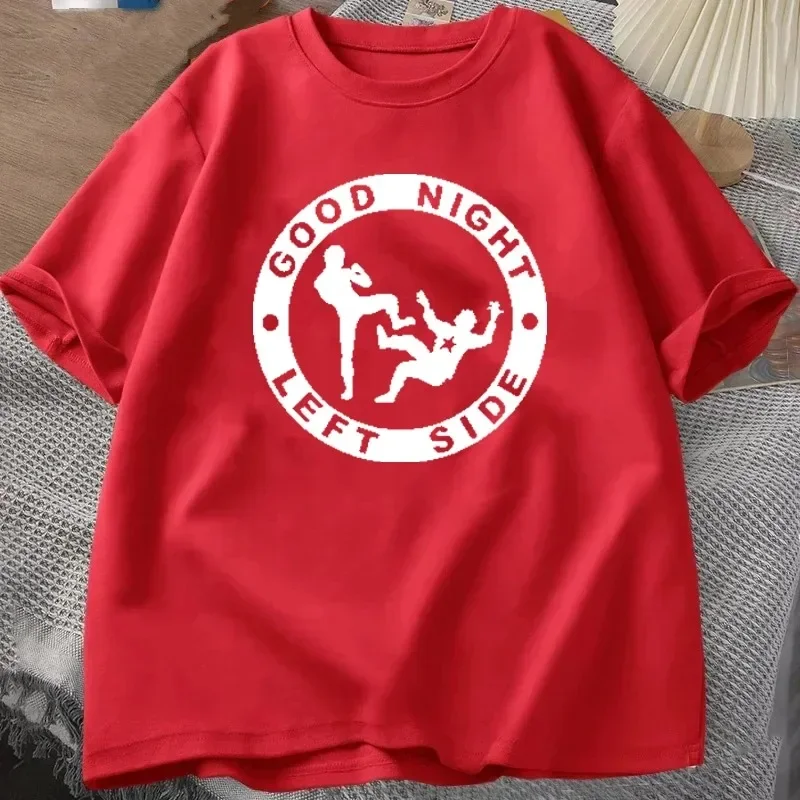 Good Night Left Side T Shirt Novelty Funny Graphic Tees Kids Men Fashion Casual Tops Crew Neck Short Sleeve Fashion Streetwear