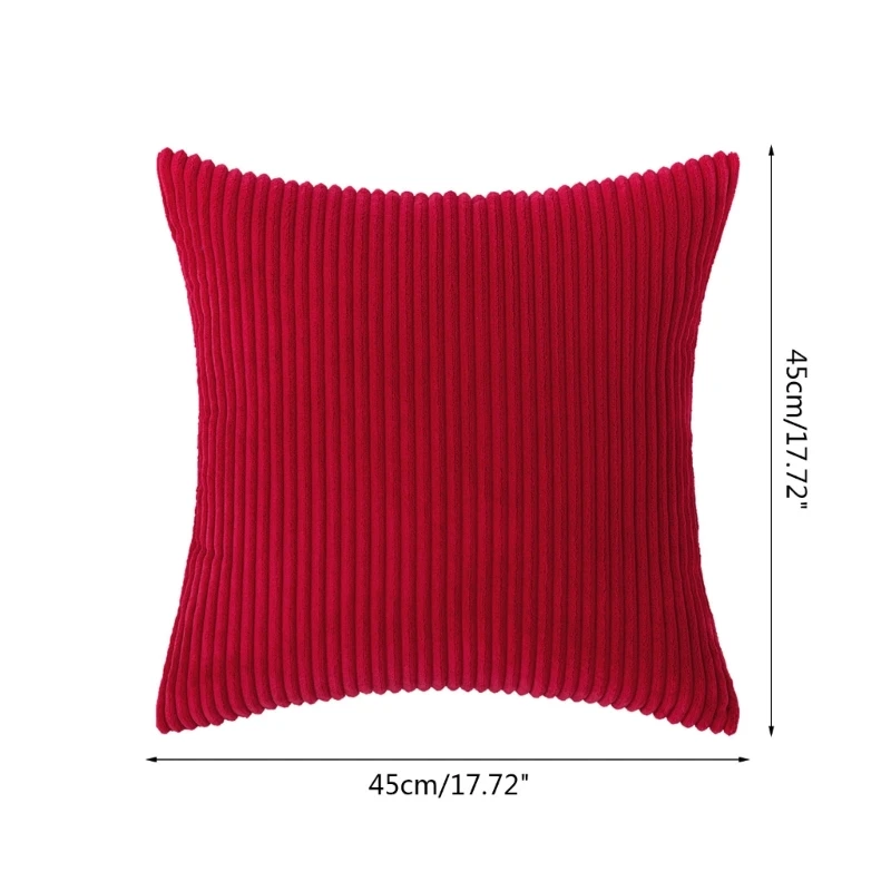 Corduroy Pillow Cover 45x45cm Square Decorative Cushion Covers Supplies for School Office Bed Sofa Couch Decoration Gift KXRE