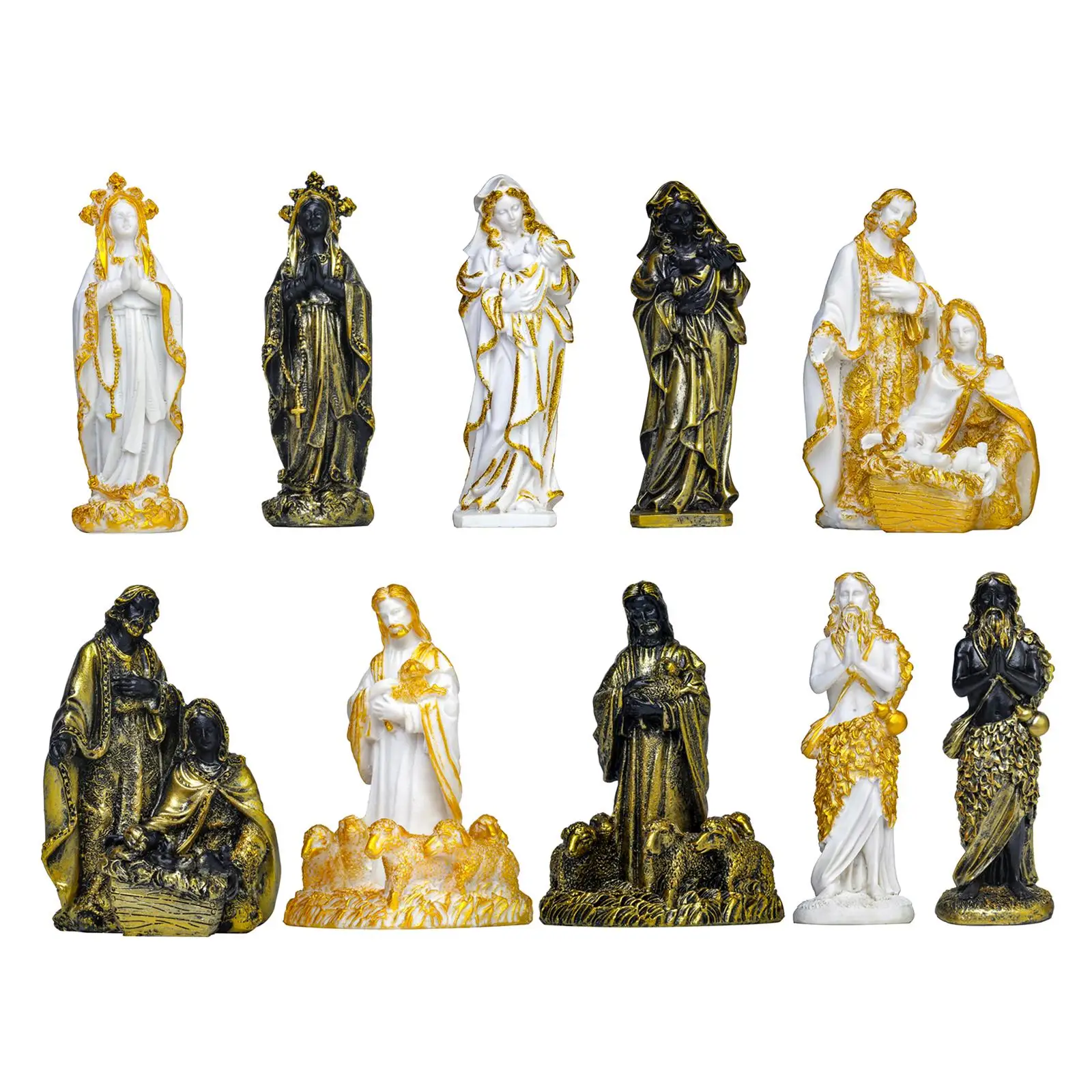 Holy Family Statue Joseph Jesus Mary Catholic Religious Figurine Sculpture for Home Church Decor