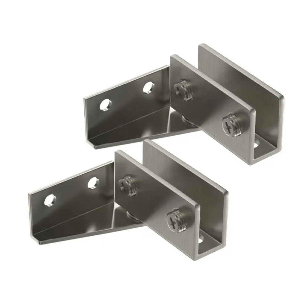 Non-perforated Glass Door Hinge Side Mounted Stainless Steel Display Cabinet Hinge High Quality Without Drilling
