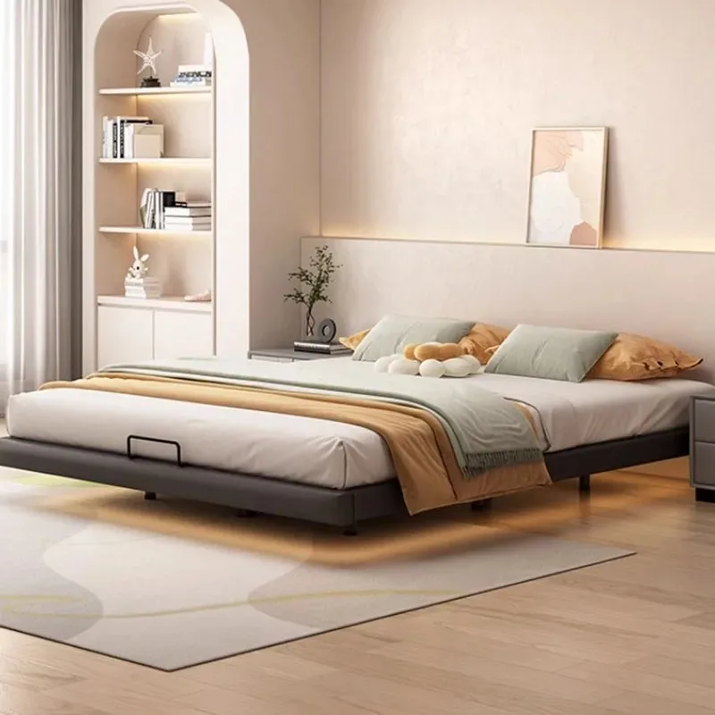 King Size Bedroom B-ed Frame Modern Luxury Black B-ed Frame Metal Space Saving Furn-iture
