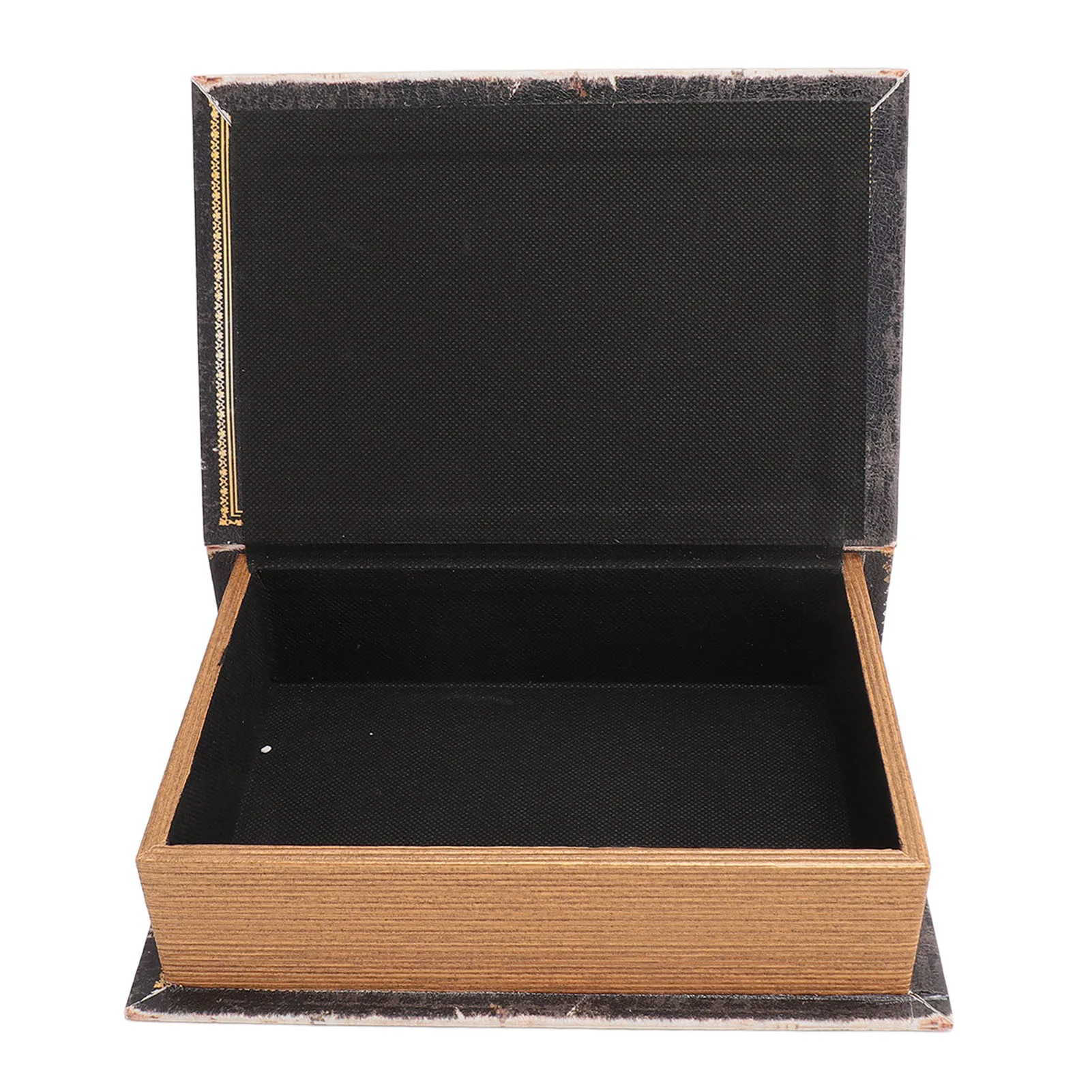 Decorative Book Box Wood Leather European Vintage Book Shape Storage Box Faux Antique Book Box for Home Hotel Office