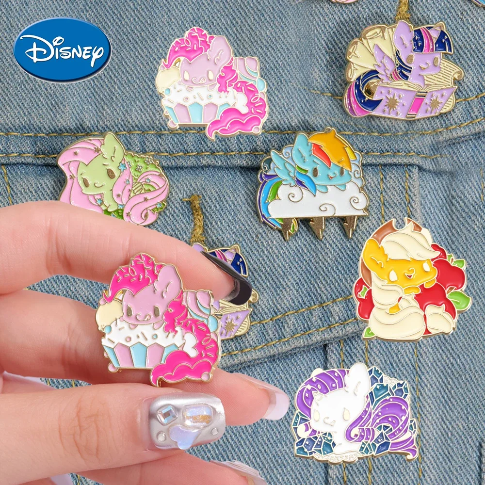 1 комплект, эмалированные булавки с рисунком Диснея, Радужная лошадь, понс, джинсовая булавка для куртки, женская брошь, значок рубашки в стиле панк для мальчиков, булавка для шляпы, подарок для друга