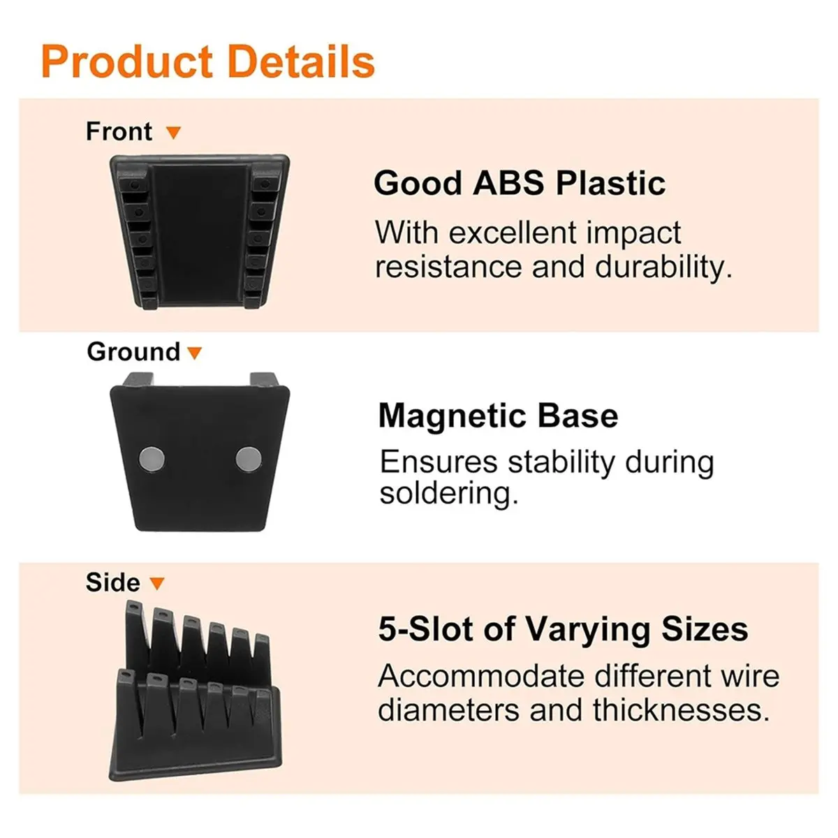 HAPPY EVER Wire Holder for Soldering Plastic Soldering Stand Helping Hands Soldering Station Clamp 5 Slots for Various Size Wire