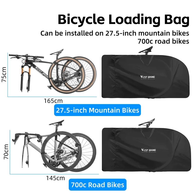 WEST BIKING Bicycle Carrying Bag For MTB 27.5Inch Road Bike 700C Storage Bag Travel Shoulder Bag Car Trunk Bag Bike Accessories