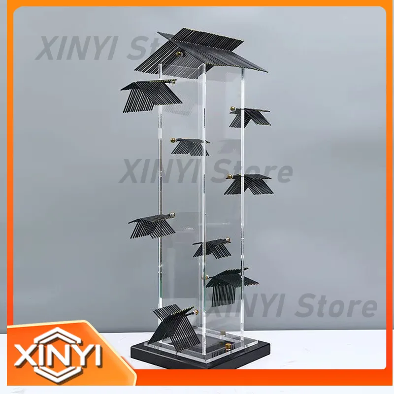 Simulation House Sculpture for Home Decor Nordic Style Living Room TV Cabinet Decoration Accessories Transparent Acrylic