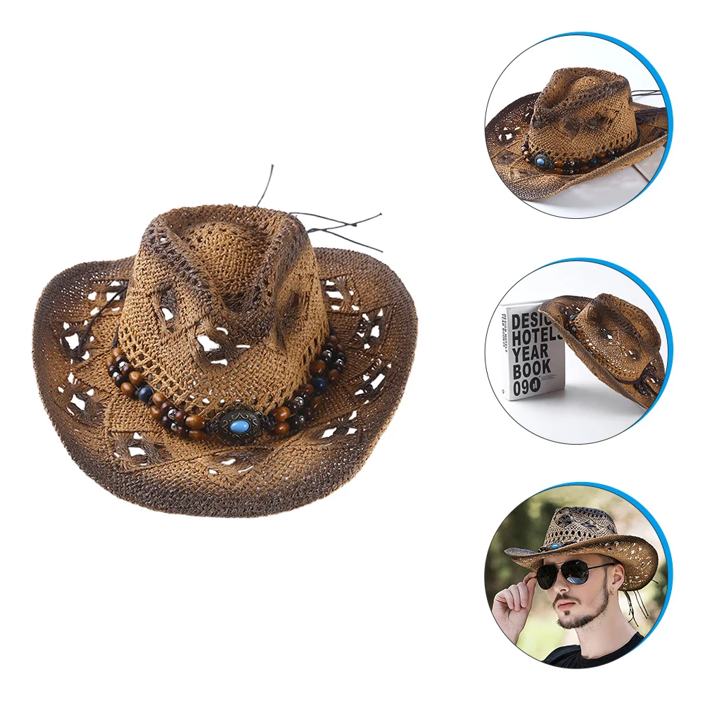 

Western Hats with Bandanas Straw Cowboy for Men Men's Toddler Bachelor Party Costume