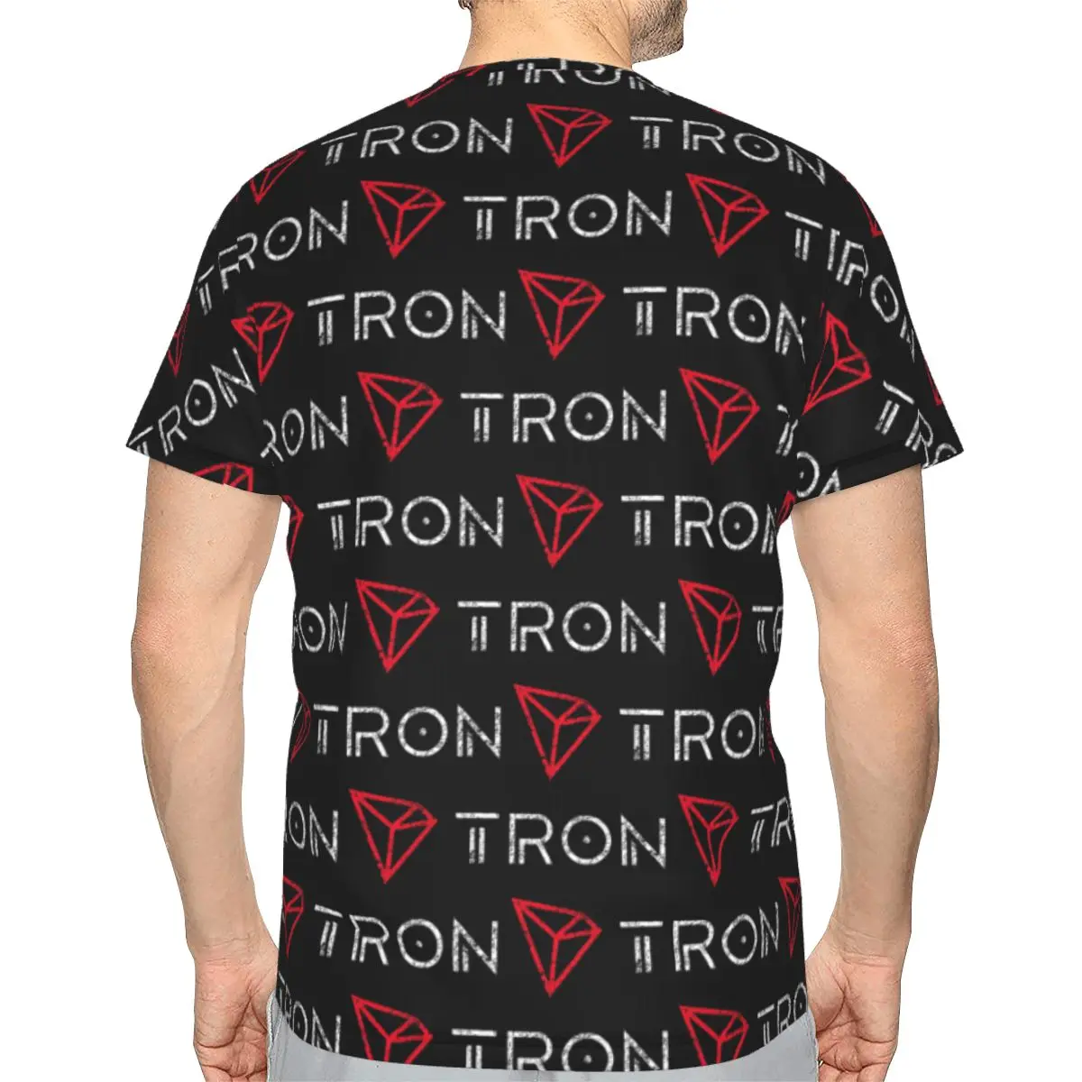 Tron TRX Distressed Crypto Trader Logo 100% Cotton T-Shirt Men'sFashion T Shirts Men Crew Neck Short Sleeve