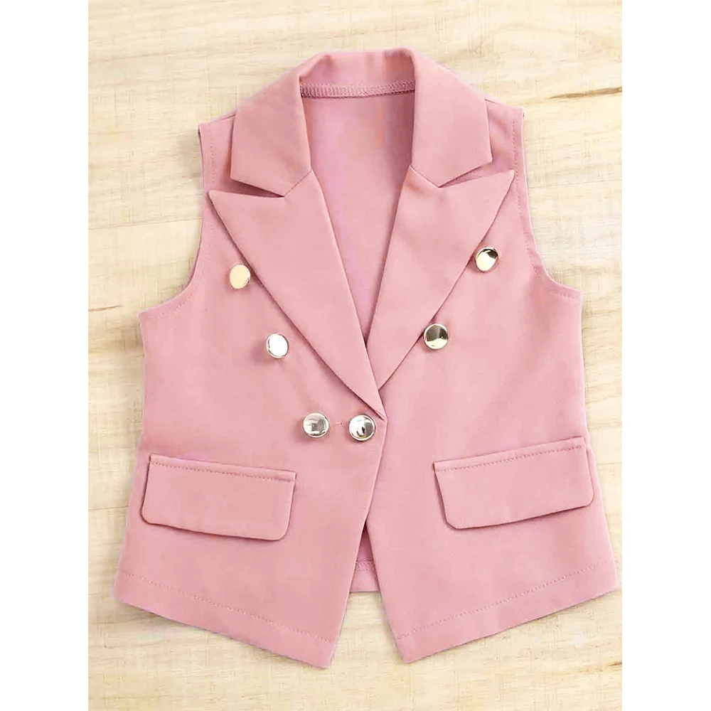 Peaked Lapel Women's Suits Vest 2023 Fashion Lady's Waistcoat Sleeveless Jacket Jackets Metal Button for Special Events Vests