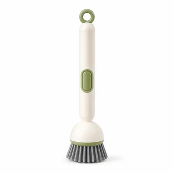 Rotating Dish Brush with Soap Dispenser Long Handle Pot Pan Cleaning Brush 6 Angle…