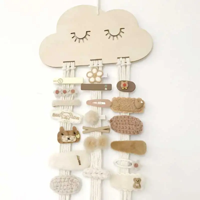 Nuvole tavola di legno fermaglio per capelli per bambini accessori per capelli Storage organizing Hanging accessori fai da te Kit decorazione della