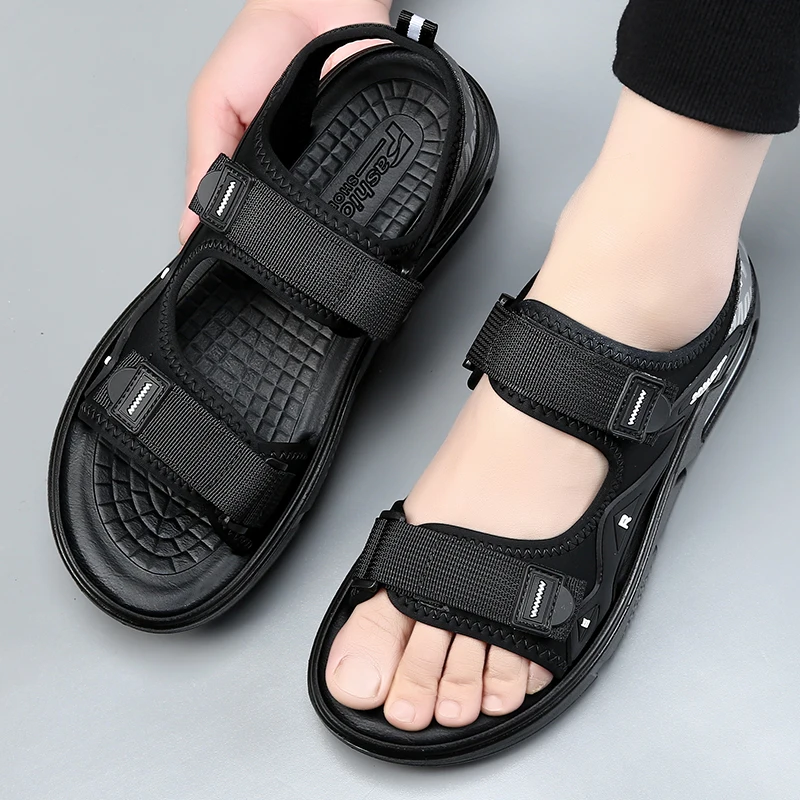 2025 High quality latex soft soled Sandals shoes men's summer leisure outside the beach breathable slippers non-slip JES025