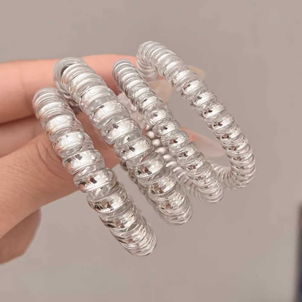 6 Stück elastische Spiral-Haargummis für Damen, Telefonkabel-Haarringe, Haarbänder