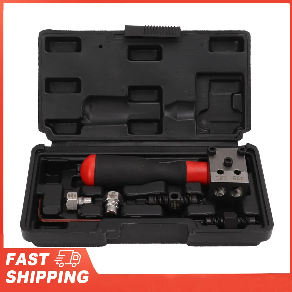 

Новый 3/16 дюймов 1/4 дюйма одинарный двойной раструбный адаптер, комплект для развальцовки труб, медная трубка, тормозная линия, универсальные инструменты для авторемонта, аксессуары