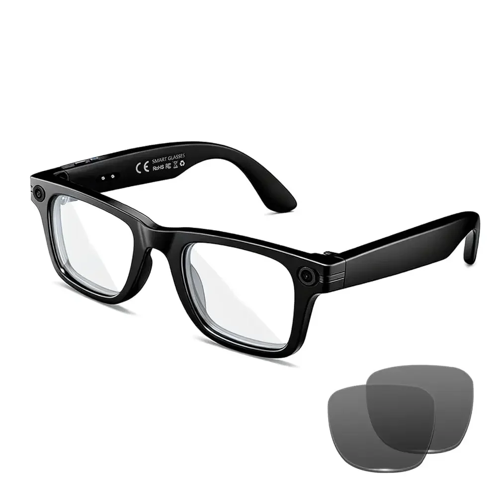 

Ailexpress-Free Shipping-AI Smart Glasses with 8MP Camera, 1080P Video & HD Photo, Bluetooth Audio, AI Voice Assistant, Real-Tim