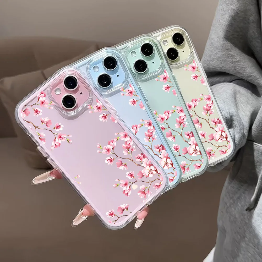 Blaue Künstlerische Blumen Transparente Handyhülle für iPhone 17 13 16 15 11 12 14 Pro Max 17 Air XR X Hülle Silikon Weiche Stoßfeste Abdeckung – Detail 6