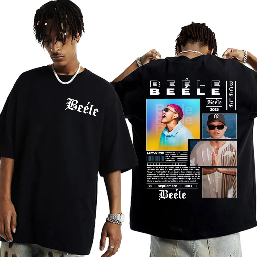 

Rapper BEELE Music Album Tour 2025 Graphic 100 Pure Cotton Printing T Shirt Men Fashion Hip Hop Punk Summer Casual Streetwear