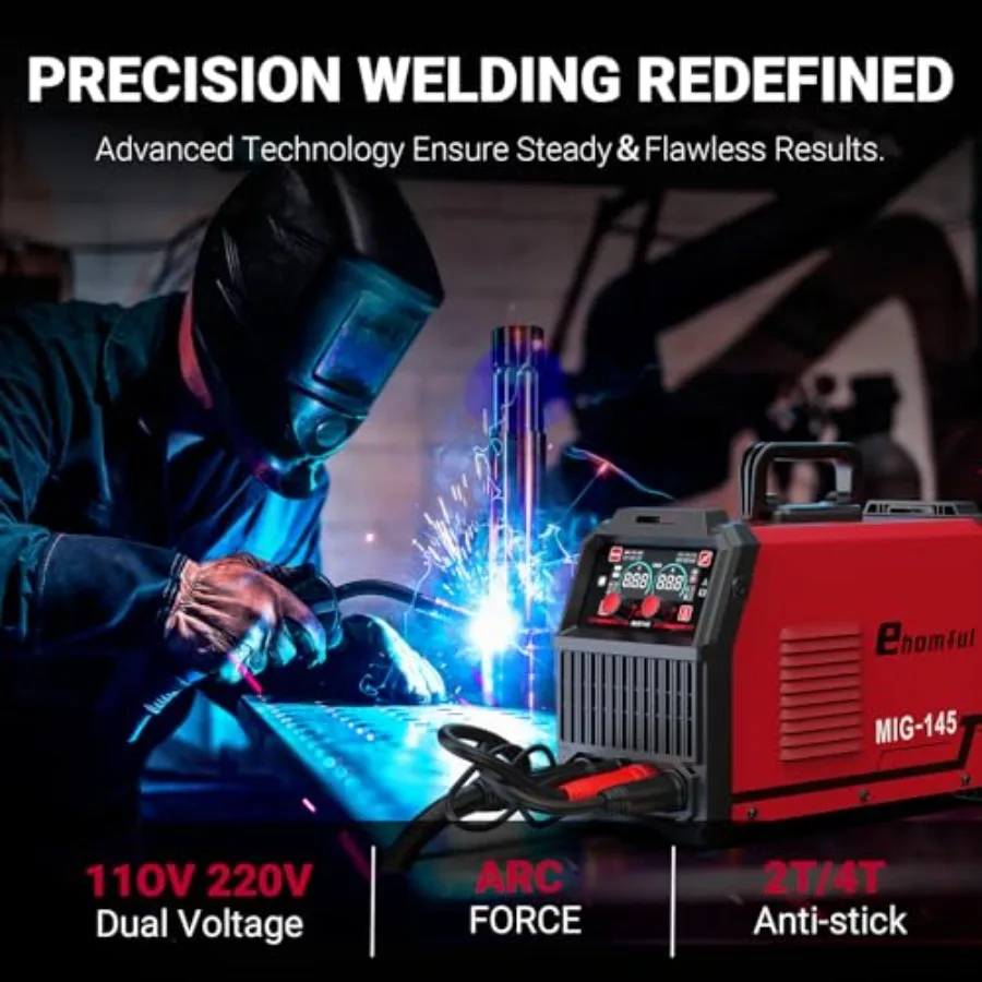 4 in 1 Multi-Process Welding Machine with Synergy IGBT Inverter for Professional and DIY Use: Compatible with MIG/Gasless Flux