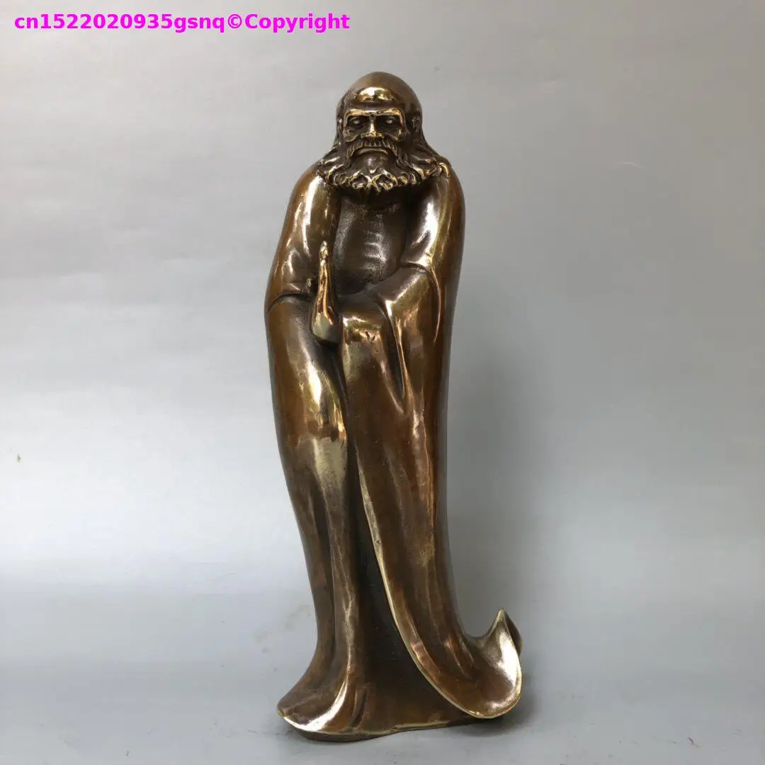 Vintage Bronze sculpture Buddha image Buddhist monk Bodhidharma statue adorning Buddhist statue bronze ornament 20cm