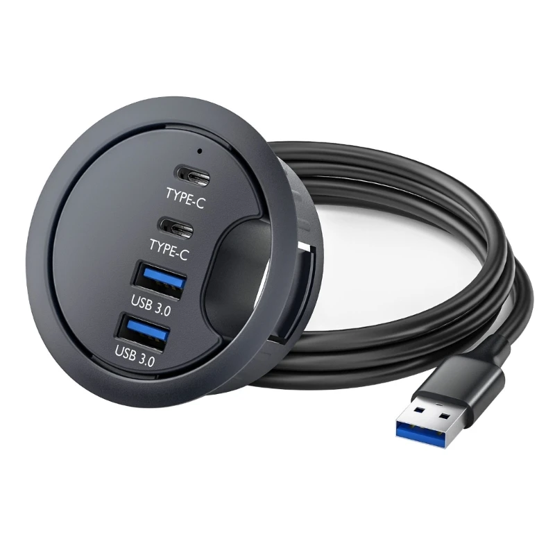 USB Desk Grommet Hole USB Hub Mounting Desktop Grommet Hole Desktop Cable Organizers for PC Laptops HDD USB Device