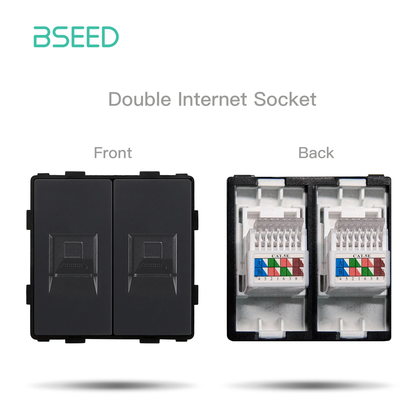 Bseed EU Standaard USB Type-C Socket Onderdelen Knopschakelaar Internet TV HDMI Satelliet Met Glazen Frame Zwart DIY Functie Onderdelen